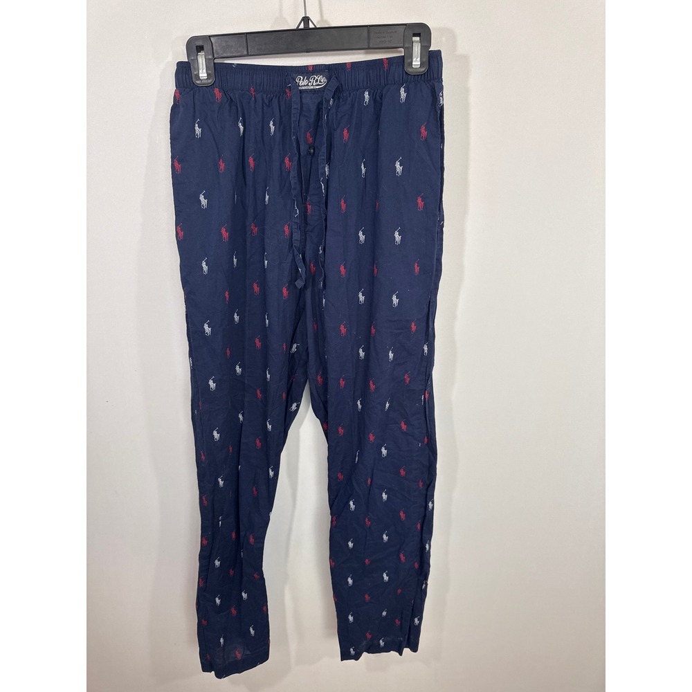 Polo Ralph Lauren Navy Pony Logo Pajama Pants Womens Small Sleepwear Lounging